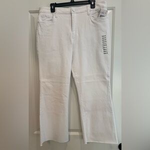 Kut from the Kloth White High Rise Kelsey Ankle Flare Jeans NWT